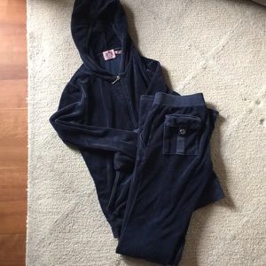 Velour Blue Juicy Couture sweatsuit